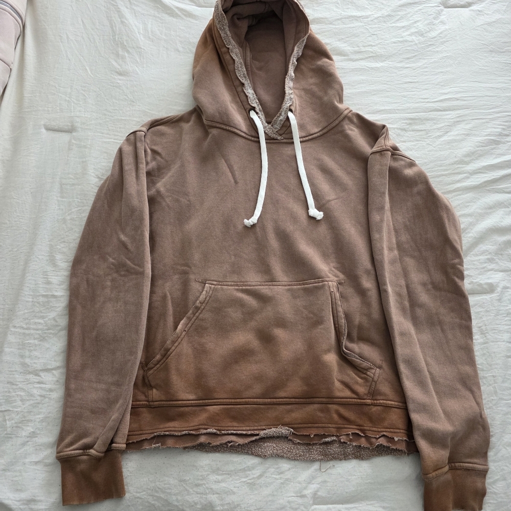 Free People NWOT Zuma Brown Hoodie L - Picture 3 of 5